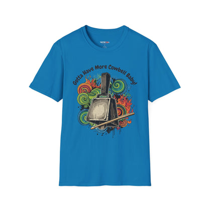 Gotta Have More Cowbell Unisex Softstyle T-Shirt | Fun Music Tribute Tee, Concert Wear, Gift for Musicians, Casual Style, Humor Shirt