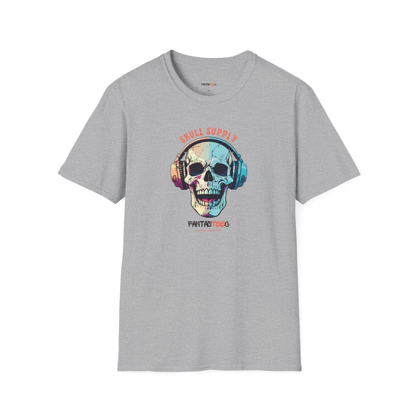 Laughing Skull Unisex T-Shirt with Headphones