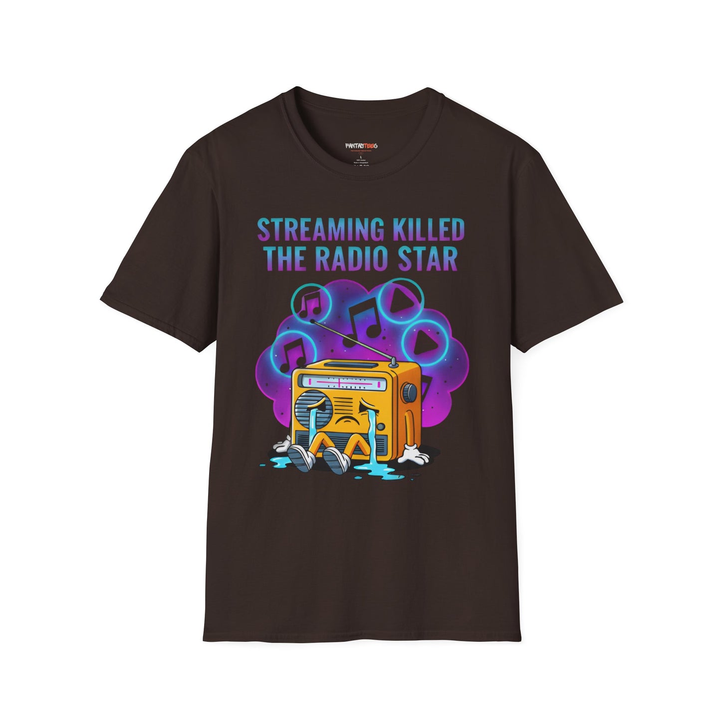 Streaming Killed the Radio Star, Retro Music Themed T-Shirt, Music Lover Gift, Stylish Tee,Unique Music T-Shirt, Gift for Musicians.
