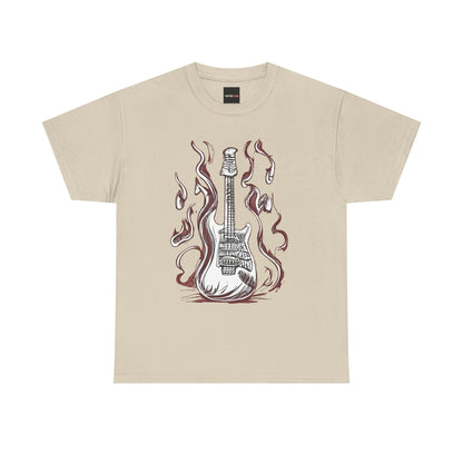Guitar Flames Unisex Tee, Awesome Guitar sketch design, cool gift, Music tshirt