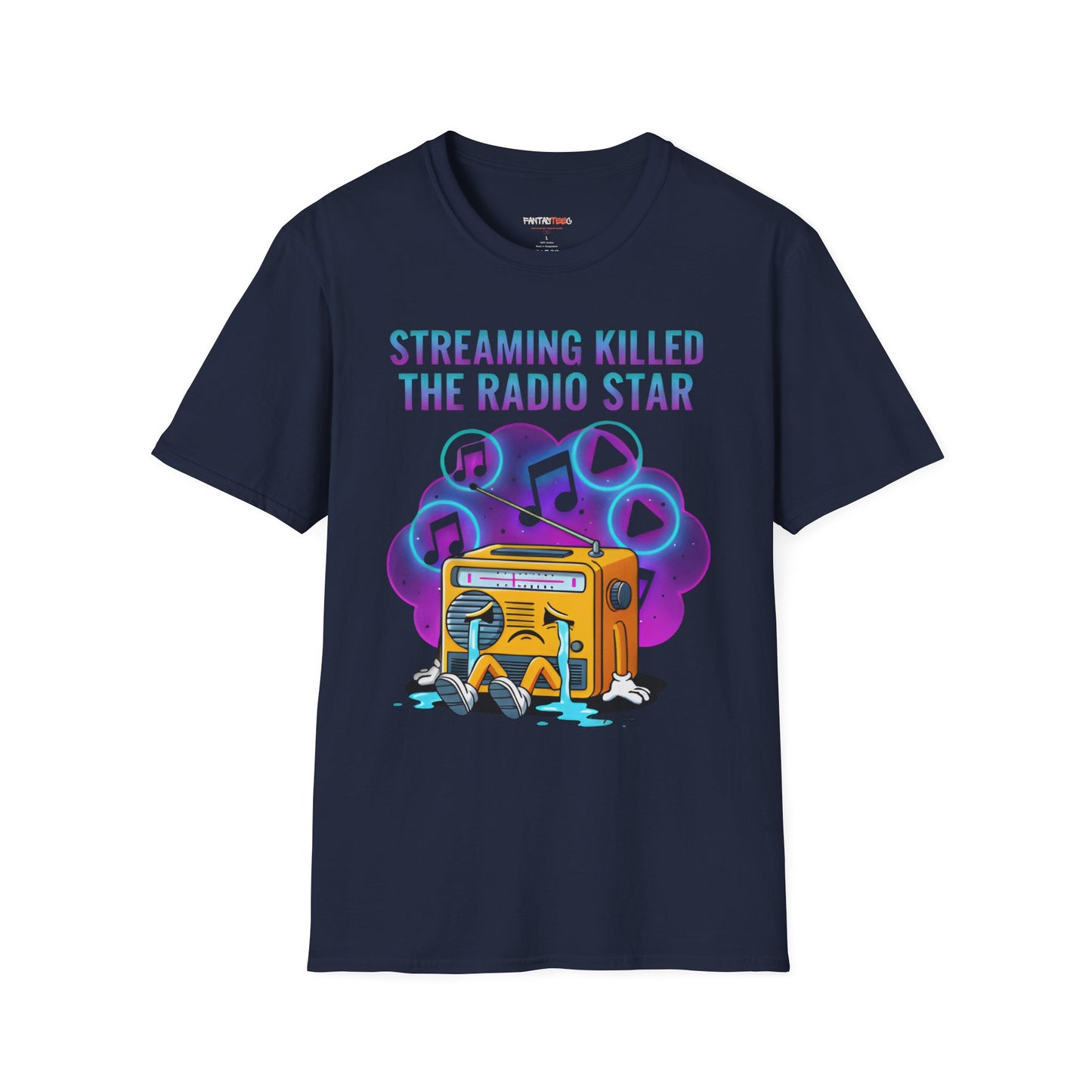Streaming Killed the Radio Star, Retro Music Themed T-Shirt, Music Lover Gift, Stylish Tee,Unique Music T-Shirt, Gift for Musicians.