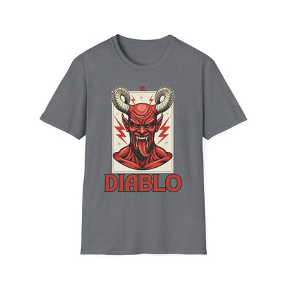 Diablo Graphic T-Shirt - Unisex Softstyle Tee for Music Lovers, Halloween Costume, Unique Gift, Vintage Style, Casual Wear