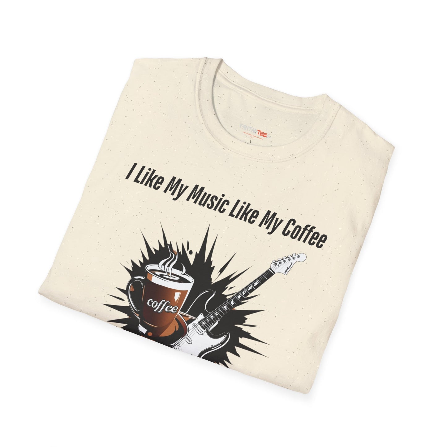 Rockin' Coffee Lover T-Shirt - Perfect Gift for Musicians, Coffee Enthusiasts, Birthdays, Music Festivals, Casual Wear