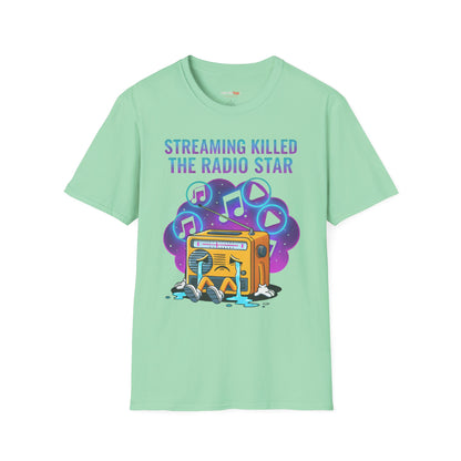 Streaming Killed the Radio Star, Retro Music Themed T-Shirt, Music Lover Gift, Stylish Tee,Unique Music T-Shirt, Gift for Musicians.