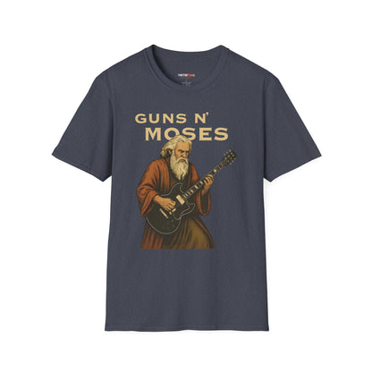 Guns N' Moses Graphic Tee - Unique Music Inspired Unisex Softstyle T-Shirt for Concerts, Gifting, Casual Wear, Music Lovers, Festivals