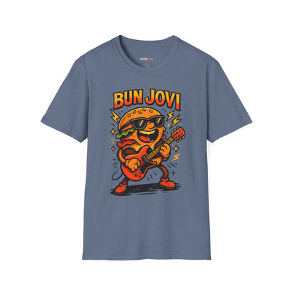 Bun Jovi Graphic Tee | Fun Unisex Softstyle T-Shirt | Music Lover Gift, Foodie Apparel, Festival Wear, Quirky Style, Concert Outfit