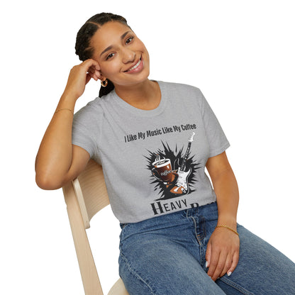 Rockin' Coffee Lover T-Shirt - Perfect Gift for Musicians, Coffee Enthusiasts, Birthdays, Music Festivals, Casual Wear