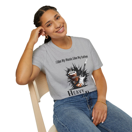 Rockin' Coffee Lover T-Shirt - Perfect Gift for Musicians, Coffee Enthusiasts, Birthdays, Music Festivals, Casual Wear