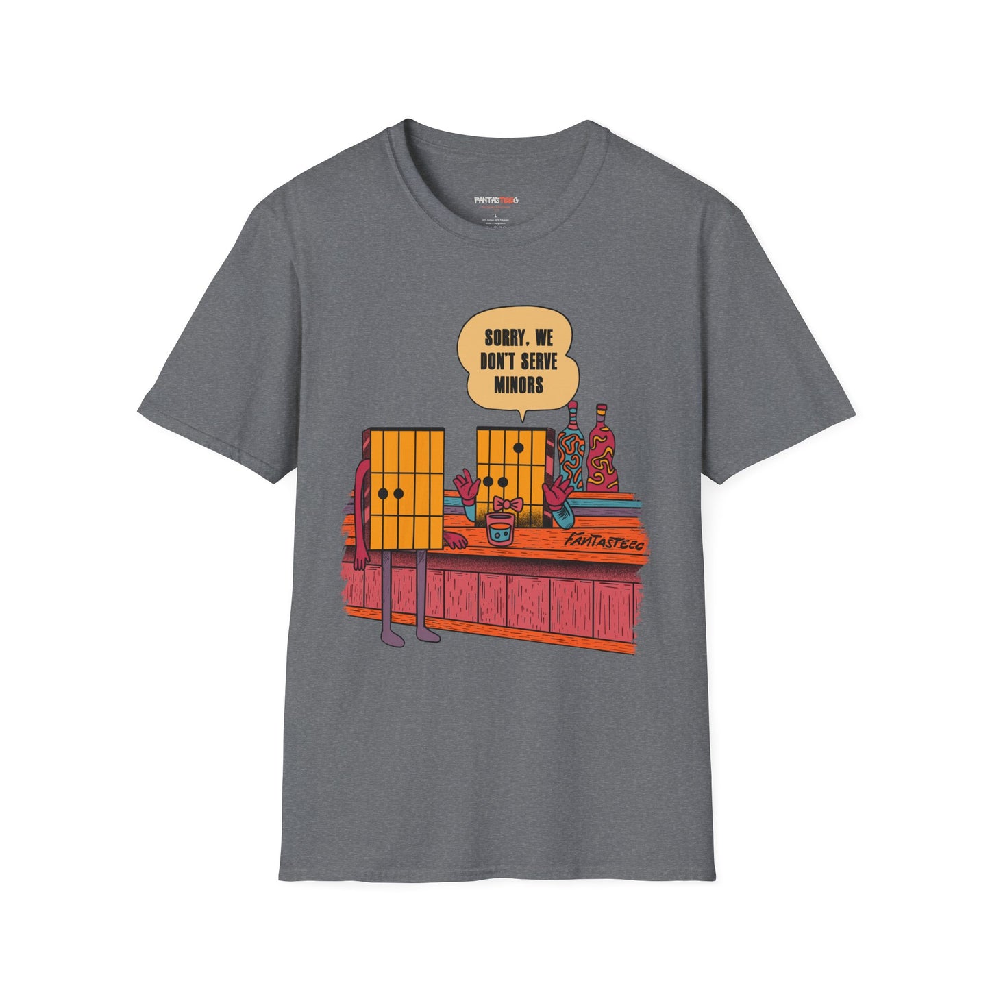 Funny Unisex Softstyle, We dont Serve Minors,Humorous Gift for Musicians,T-Shirt
