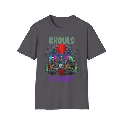 Halloween Skeleton Ghouls and Roses Band UnisexT-Shirt