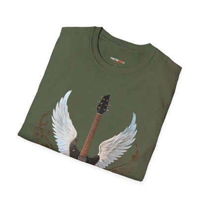 Winged Guitar Unisex T-Shirt, Music Lover Gift, Rock Band Merch, Casual Wear, Concert Outfit, Vintage Style
