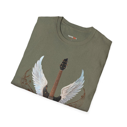 Winged Guitar Unisex T-Shirt, Music Lover Gift, Rock Band Merch, Casual Wear, Concert Outfit, Vintage Style