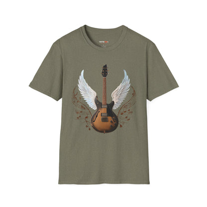 Winged Guitar Unisex T-Shirt, Music Lover Gift, Rock Band Merch, Casual Wear, Concert Outfit, Vintage Style