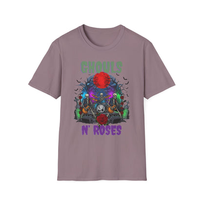 Halloween Skeleton Ghouls and Roses Band UnisexT-Shirt
