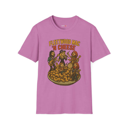 Funny Music-Themed T-Shirt, Fleetwood Mac 'n Cheese Graphic Tee, Unisex Tee for Foodies, Gift for Music Lovers, Casual Wear, Festival Shirt