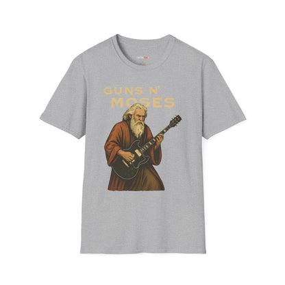 Guns N' Moses Graphic Tee - Unique Music Inspired Unisex Softstyle T-Shirt for Concerts, Gifting, Casual Wear, Music Lovers, Festivals