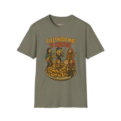 Funny Music-Themed T-Shirt, Fleetwood Mac 'n Cheese Graphic Tee, Unisex Tee for Foodies, Gift for Music Lovers, Casual Wear, Festival Shirt