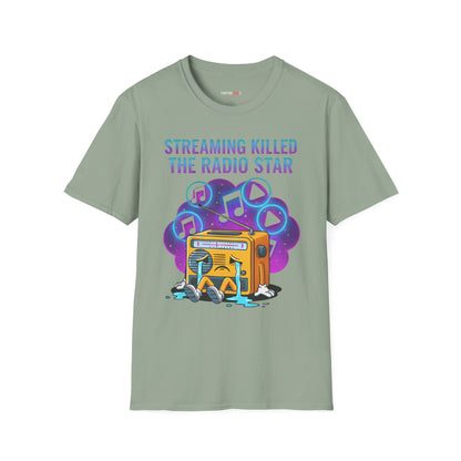 Streaming Killed the Radio Star, Retro Music Themed T-Shirt, Music Lover Gift, Stylish Tee,Unique Music T-Shirt, Gift for Musicians.