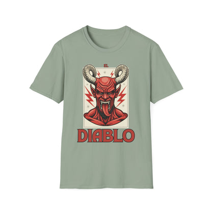 Diablo Graphic T-Shirt - Unisex Softstyle Tee for Music Lovers, Halloween Costume, Unique Gift, Vintage Style, Casual Wear