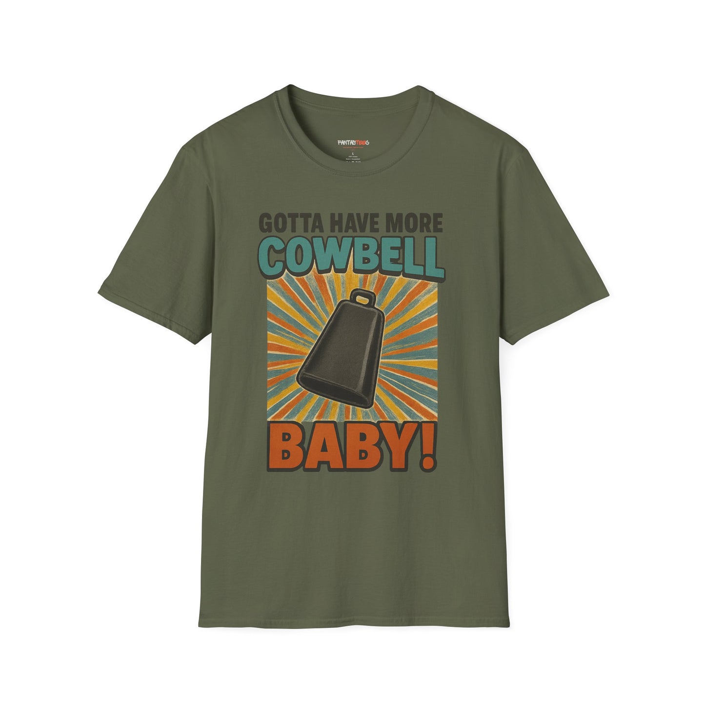 Gotta Have More Cowbell Rainbow T-Shirt, Funny T-Shirt, Unisex Graphic Tee, Music Lover Gift, Whimsical Apparel, Fun Humor Shirt