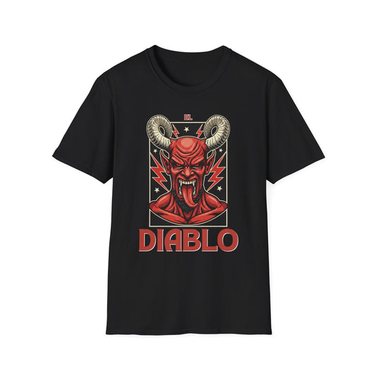 Diablo Graphic T-Shirt - Unisex Softstyle Tee for Music Lovers, Halloween Costume, Unique Gift, Vintage Style, Casual Wear